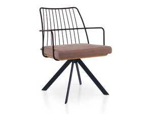 MIA XL SPIDER - Trestle-based powder coated steel chair with armrests _ 5A Design